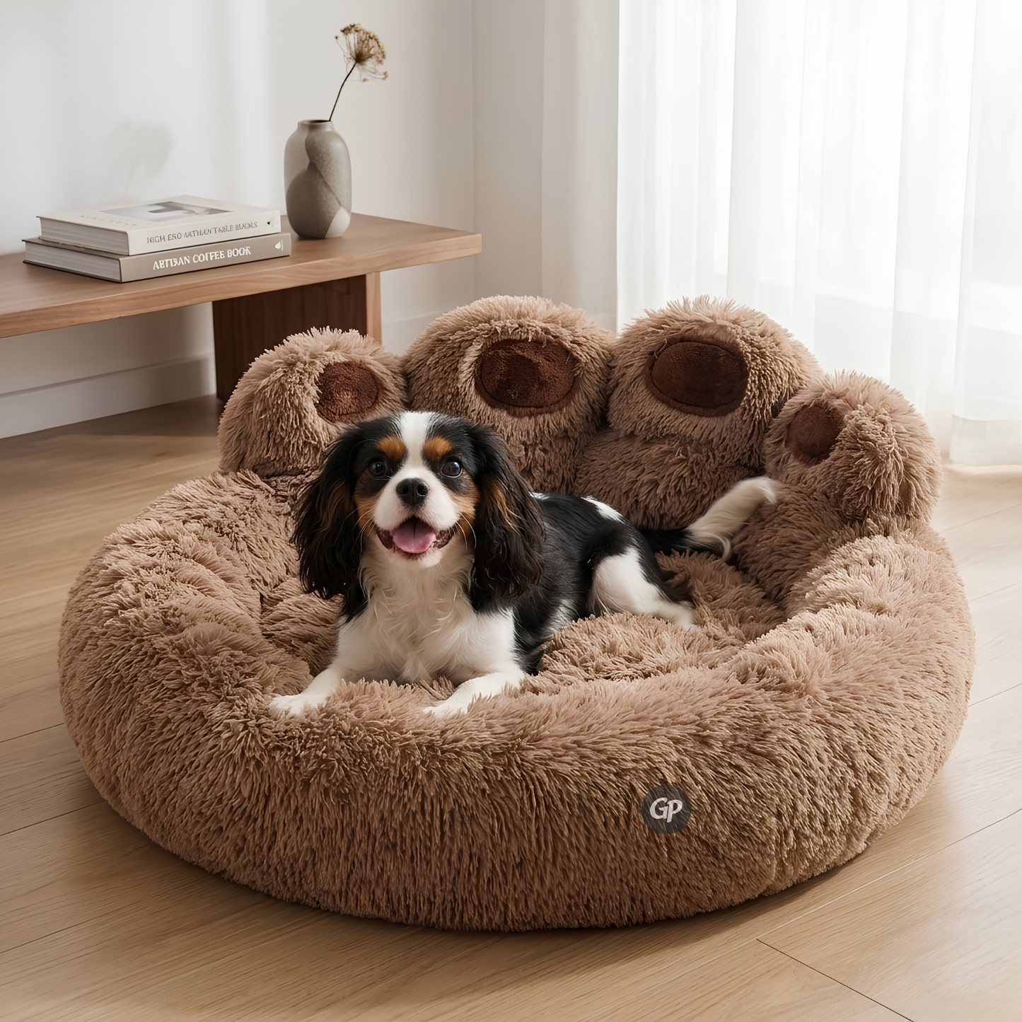 GuardiPaws™ Snugl™ Pawhaven Dog Bed Brown