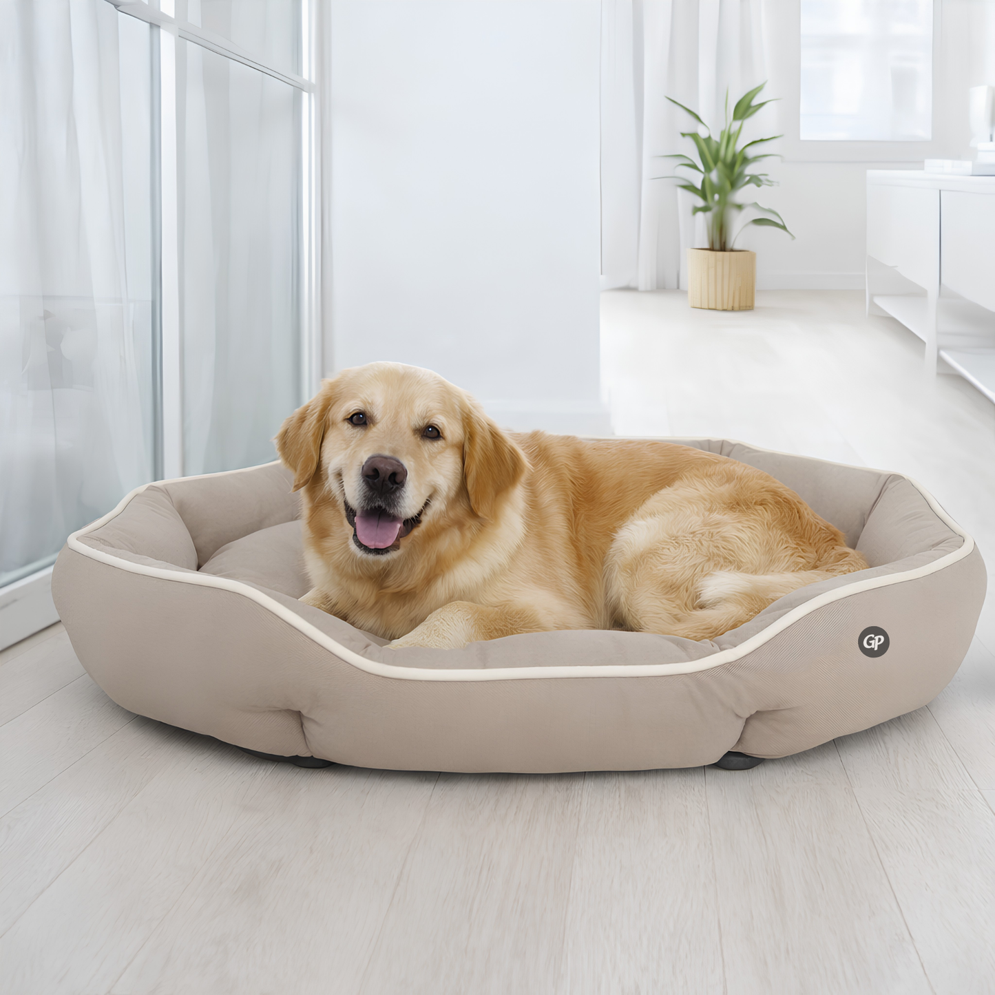 GuardiPaws™ Snugl™ Coreva Dog Bed Beige