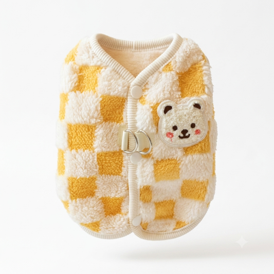 GuardiPaws™ Velari™ Checkered Sherpa Vest Yellow