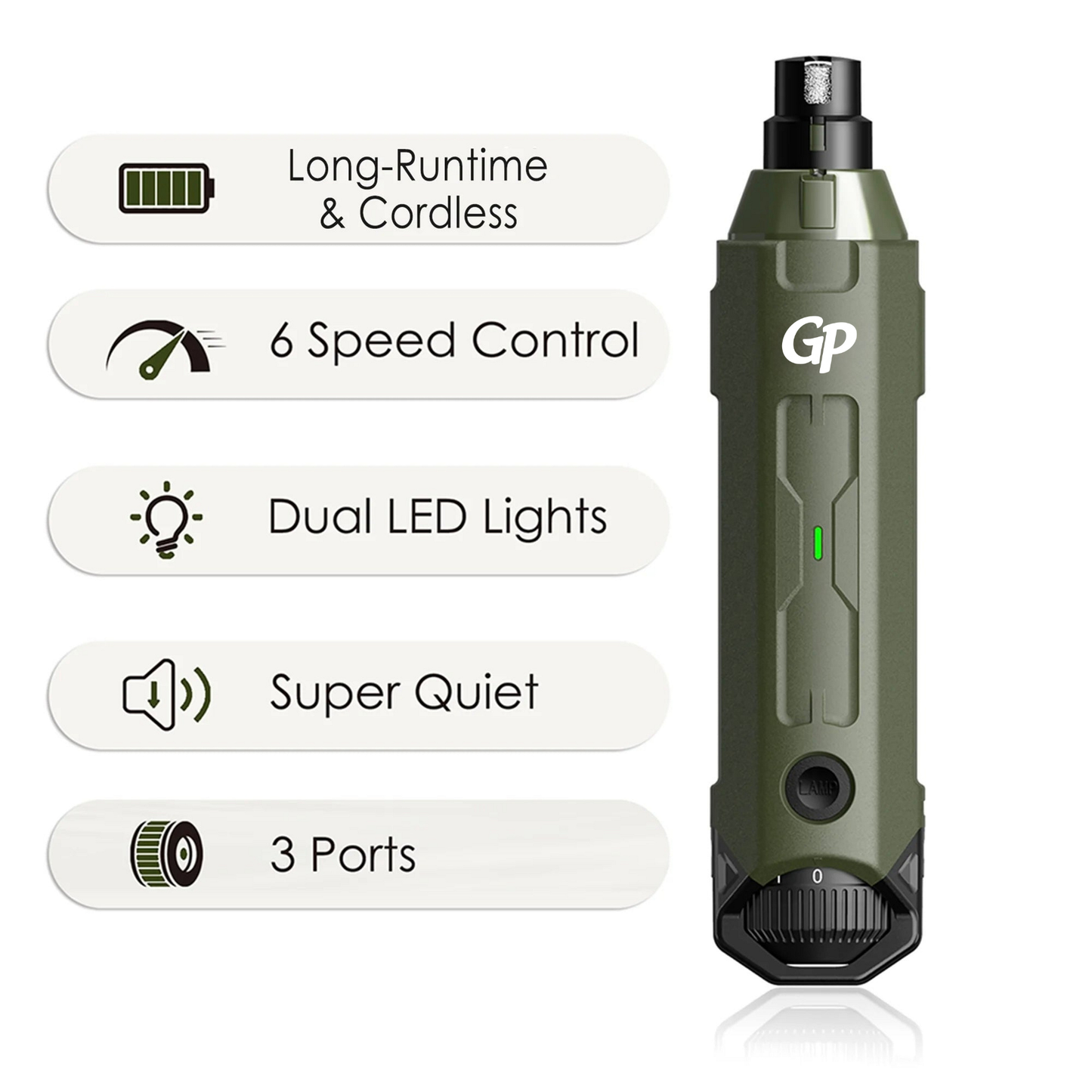 GuardiPaws™ Shedr™ Titan Nail Grinder Green