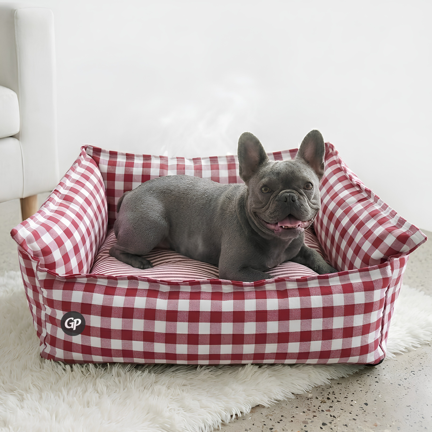 GuardiPaws™ Snugl™ Haven Lounge Dog Bed Red