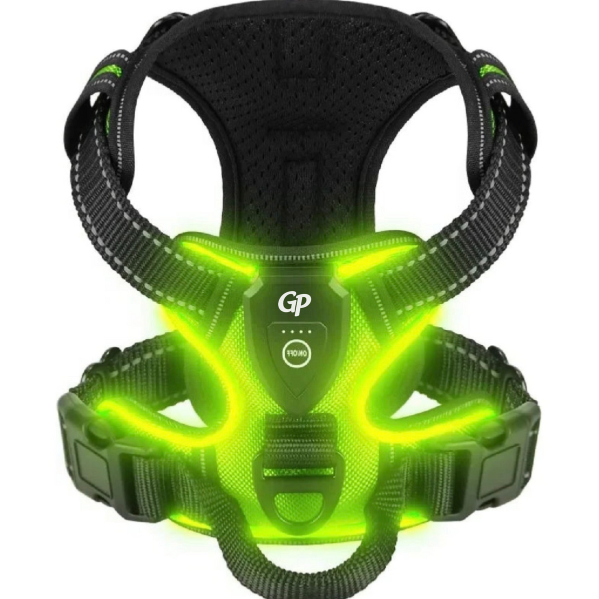 GuardiPaws™ Vanta X™ Illuminate Dog Harness Green