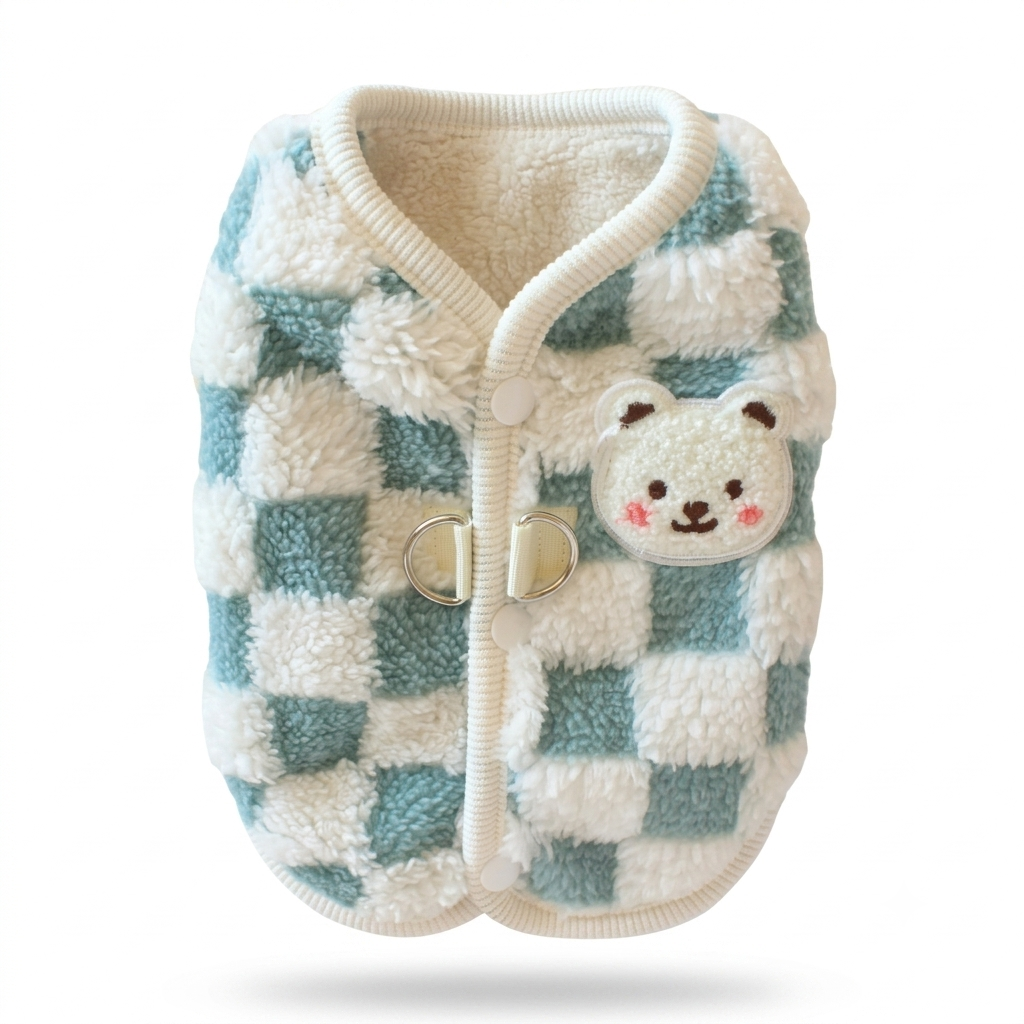 GuardiPaws™ Velari™ Checkered Sherpa Vest Blue