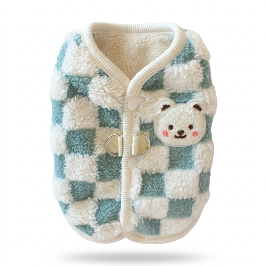 GuardiPaws™ Velari™ Checkered Sherpa Vest Blue