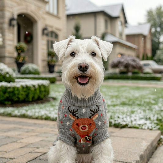 GuardiPaws™ Velari™ Christmas Wool Sweater Gray