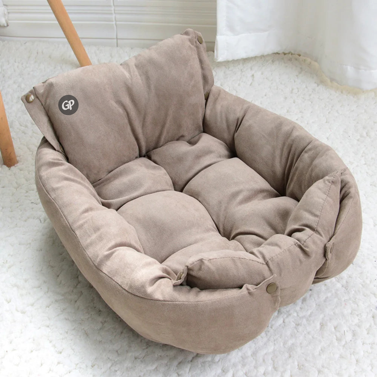 GuardiPaws™ Snugl™ Retreata Dog Bed Beige