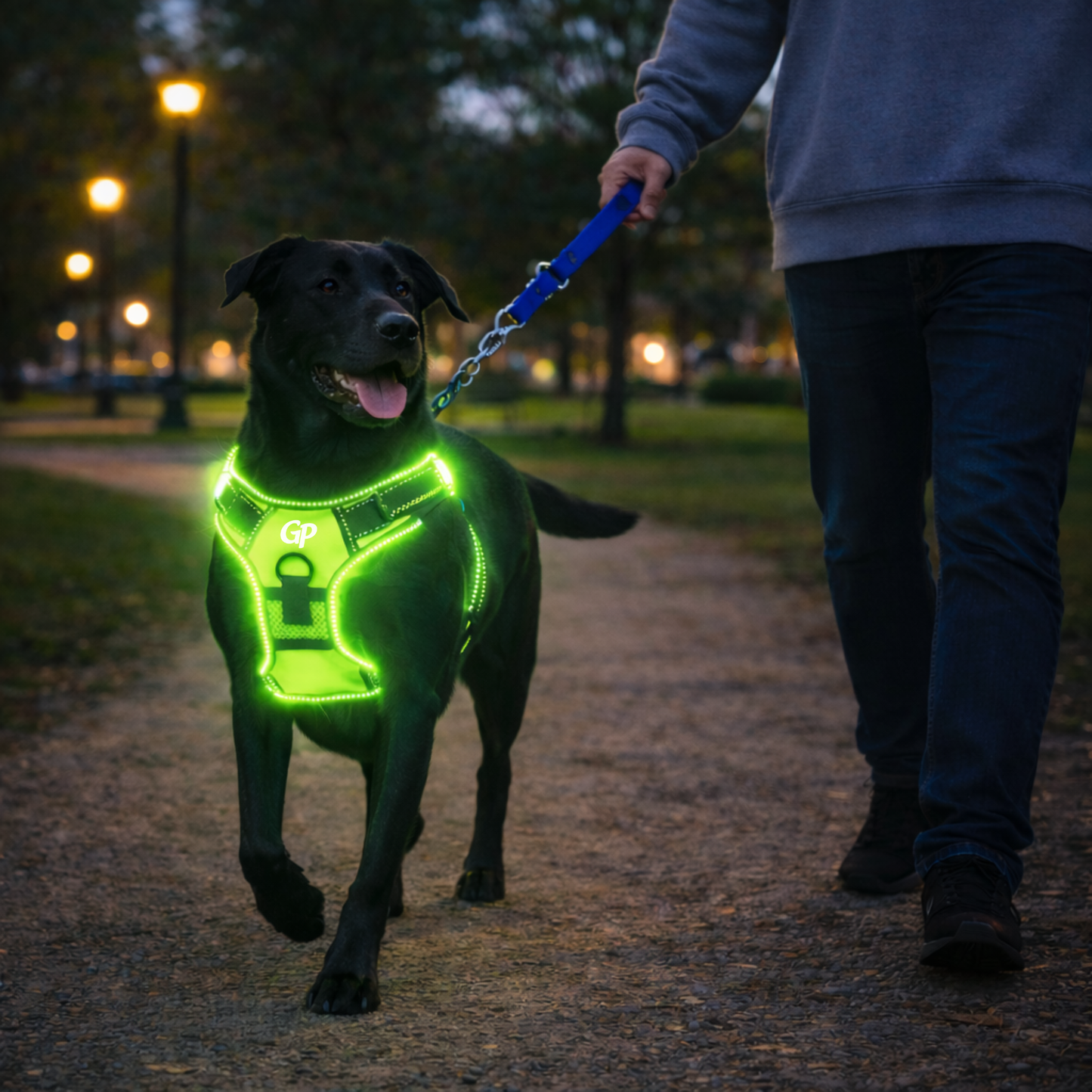 GuardiPaws™ Vanta X™ Illuminate Dog Harness Green