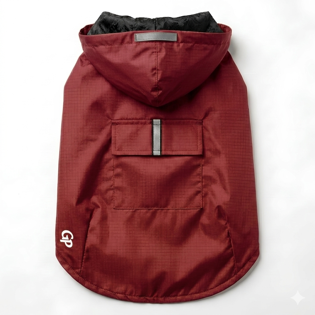 GuardiPaws™ Glacien™ Crest Raincoat Red