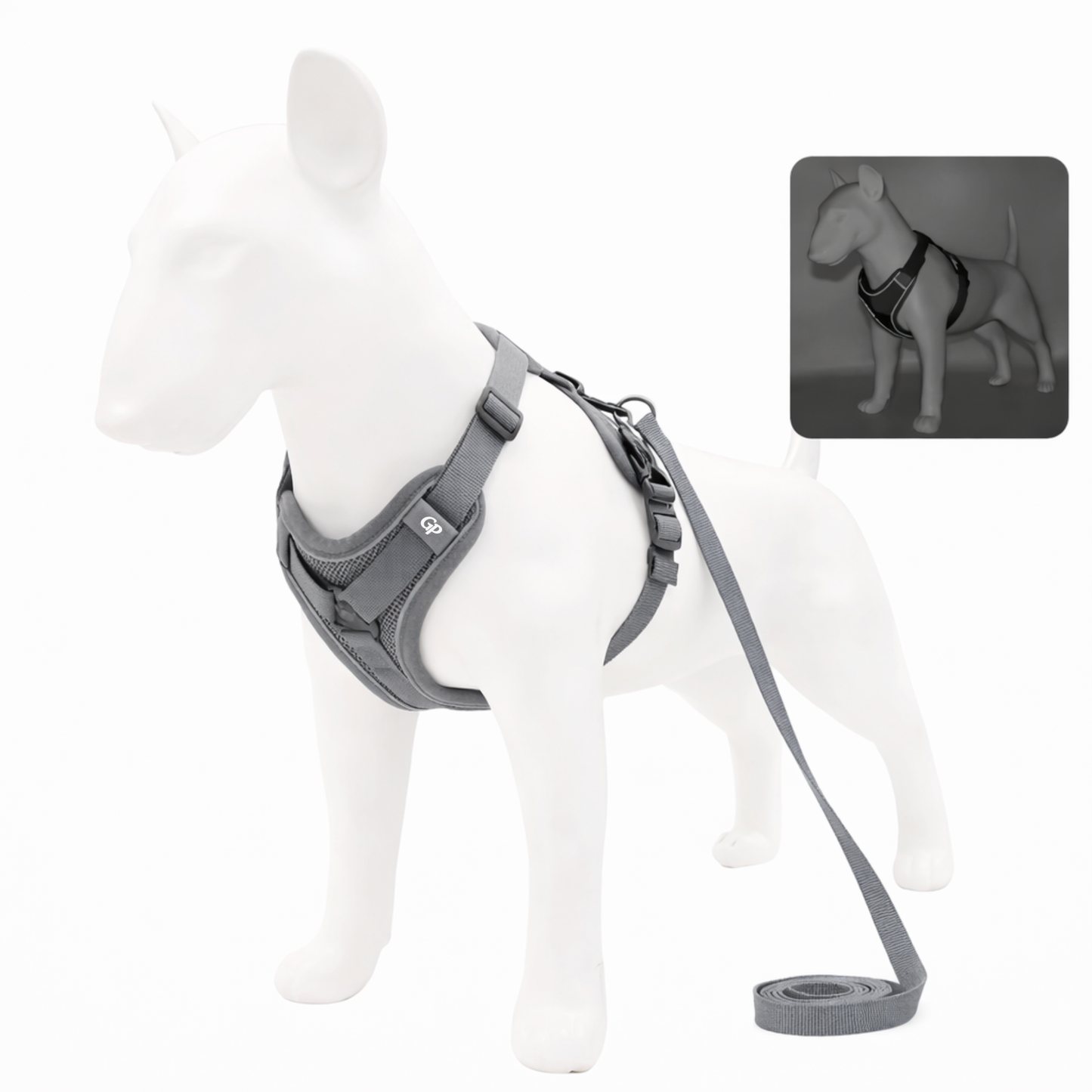 GuardiPaws™ Vanta S™ Pica Dog Harness Gray