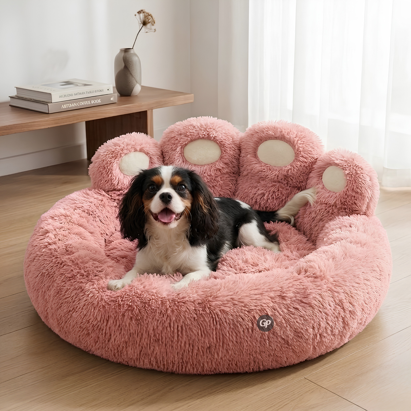 GuardiPaws™ Snugl™ Pawhaven Dog Bed Pink